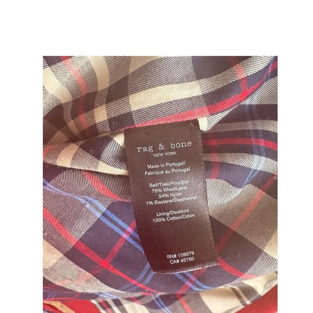 Rag & Bone Wool Melange Blazer 8 Red Jacket Quiet Money Old Luxury Academia Prep